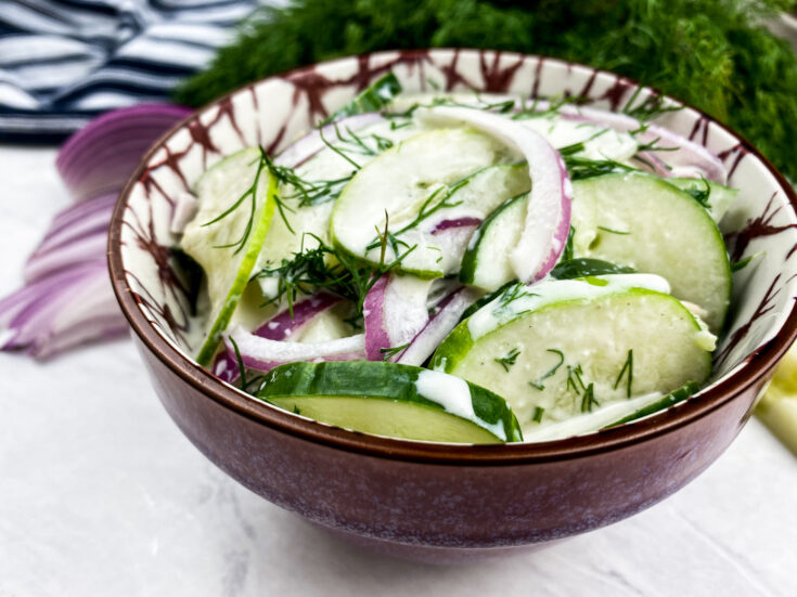 Creamy Dill Cucumber Salad with Sour Cream Dressing