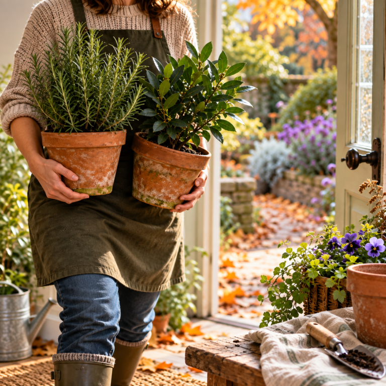 Herb Garden Jobs for October: Moving Herbs Indoors Before Frost